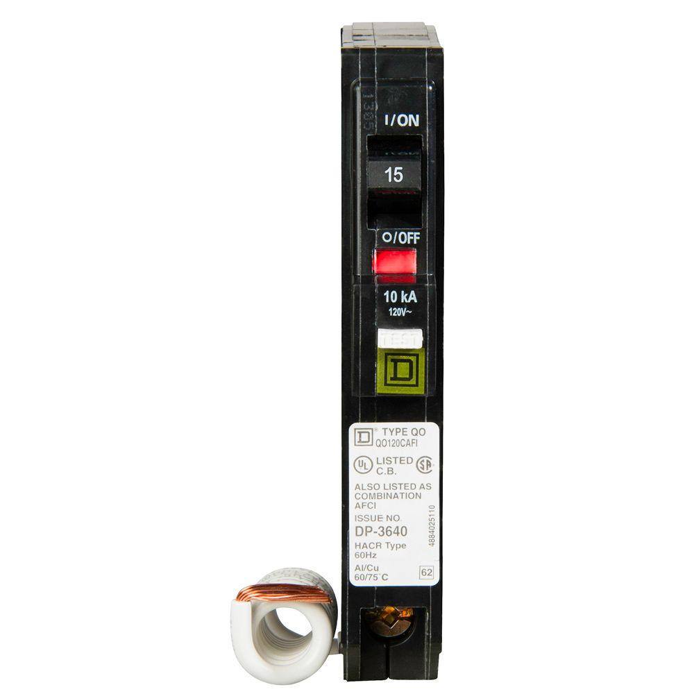 Square D QO 15 Amp Single-Pole Combination Arc Fault Circuit Breaker (QO115CAFIC) QO115CAFIC