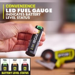 RYOBI USB Lithium Compact Scrubber Kit with 2.0 Ah Battery, USB Charging Cord, and 2 in. Medium Bristle Brush FVG51K