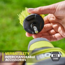 RYOBI USB Lithium Compact Scrubber Kit with 2.0 Ah Battery, USB Charging Cord, and 2 in. Medium Bristle Brush FVG51K