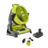 RYOBI ONE+ 18V Cordless 7-1/2 in. Bucket Top Misting Fan Kit with 1.5 Ah Battery and Charger PCL851K
