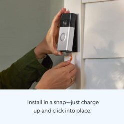 Ring Battery Doorbell with Head-to-Toe HD Video, Live View with 2-Way Talk, and Motion Detection and Alerts - Satin Nickel B0BZWRSRWV