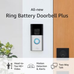 Ring Battery Doorbell Plus Wireless with Plug In Indoor Cam - Advanced Motion Detection and Two-Way Talk, White B0BDPY696T