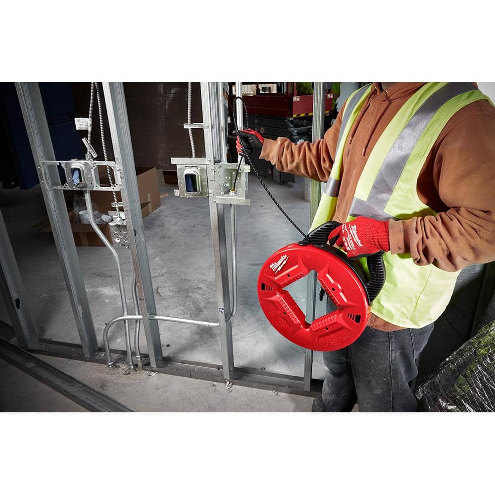 Milwaukee 3/4 in. Iron Conduit Bender and Handle with 100 ft. Polyester Fish Tape with Non-Conductive Tip 48-22-4081-48-22-4165
