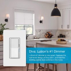 Lutron Diva Smart Dimmer Switch Starter Kit for Caseta Smart Lighting, with Smart Hub + Pico Remote, 150-Watt LED (DVRF-BDG-1D)