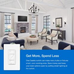 Lutron Caseta Smart Dimmer Switch and Remote Kit for Wall and Ceiling Lights, 150-Watt LED Bulbs (P-PKG1W-WH-R) P-PKG1W-WH-R