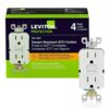 Leviton 15 Amp 125-Volt Duplex SmarTest Self-Test SmartlockPro Tamper Resistant GFCI Outlet, White (4-Pack) M42-GFTR1-04W