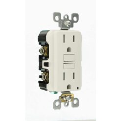Leviton 15 Amp 125-Volt Duplex SmarTest Self-Test SmartlockPro Tamper Resistant GFCI Outlet, White (4-Pack) M42-GFTR1-04W