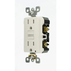 Leviton 15 Amp 125-Volt Duplex SmarTest Self-Test SmartlockPro Tamper Resistant GFCI Outlet, White (4-Pack) M42-GFTR1-04W
