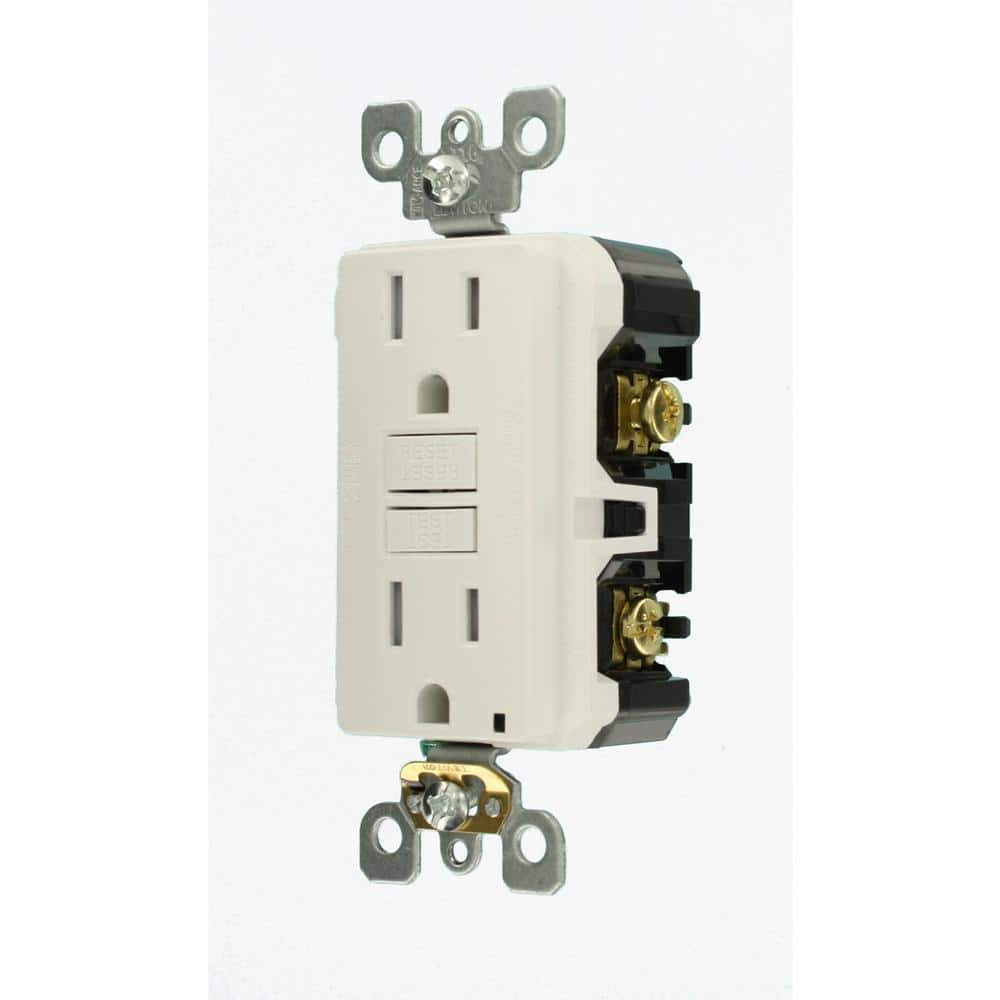 Leviton 15 Amp 125-Volt Duplex SmarTest Self-Test SmartlockPro Tamper Resistant GFCI Outlet, White (4-Pack) M42-GFTR1-04W