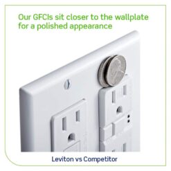 Leviton 15 Amp 125-Volt Duplex Self-Test Slim GFCI Outlet, White (4-Pack) M42-GFNT1-04W