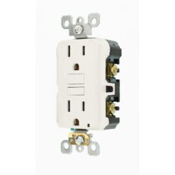 Leviton 15 Amp 125-Volt Duplex Self-Test Slim GFCI Outlet, White (4-Pack) M42-GFNT1-04W