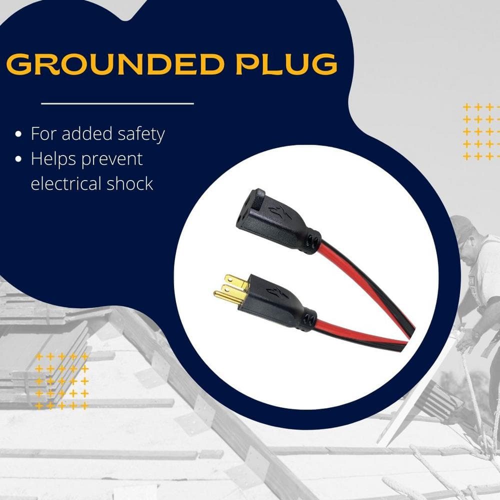 Husky 100 ft. 14/3 Medium Duty Indoor/Outdoor Extension Cord, Red/Black 63100HY