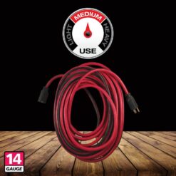 Husky 100 ft. 14/3 Medium Duty Indoor/Outdoor Extension Cord, Red/Black 63100HY