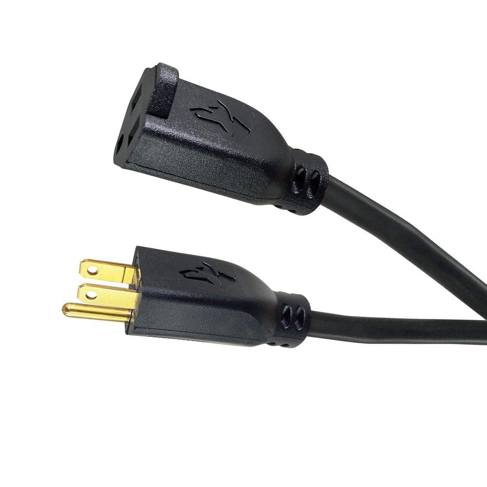 Husky 50 ft. 14/3 Medium Duty Indoor/Outdoor Oil Resistant Extension Cord, Black 57050BLKHY