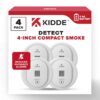 Kidde Compact 4 in. Battery Powered Smoke Detector with Photoelectric Sensor (4-Pack) 21031438