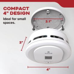 Kidde Compact 4 in. Battery Powered Smoke Detector with Photoelectric Sensor (4-Pack) 21031438