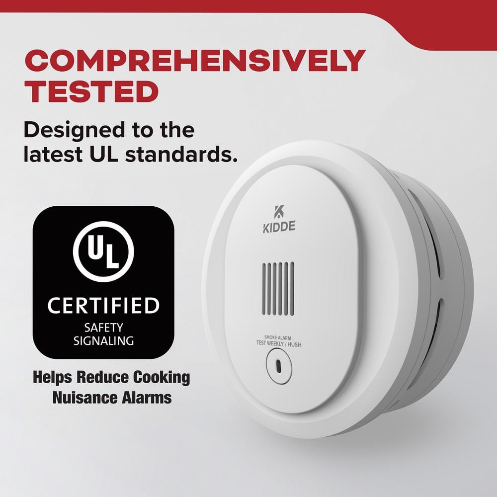 Kidde Compact 4 in. Battery Powered Smoke Detector with Photoelectric Sensor (4-Pack) 21031438