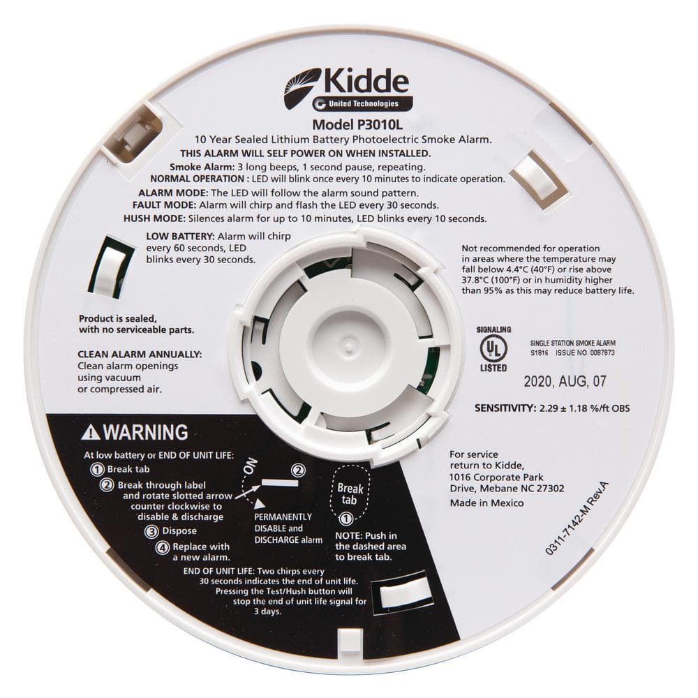 Kidde 10 Year Worry -Free Battery Powered Smoke Detector with Photoelectric Sensor (2-Pack) 21029898