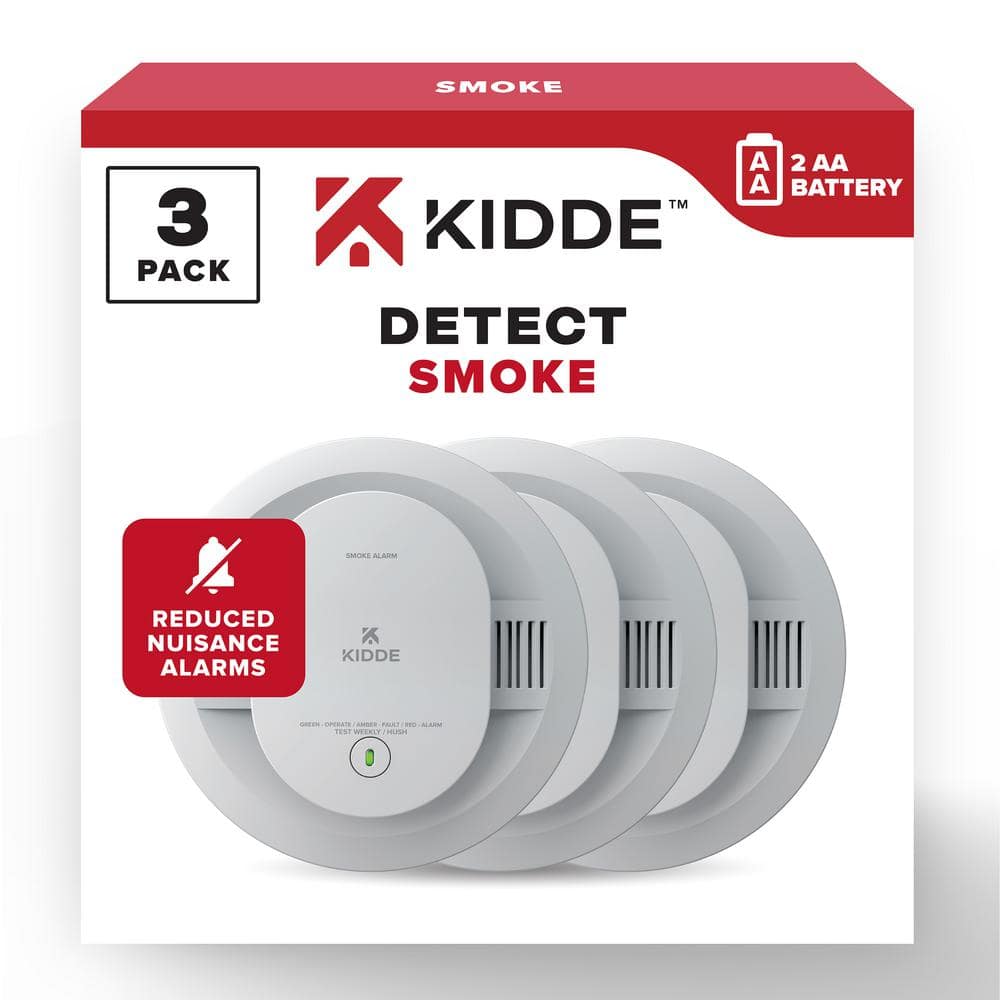 Kidde Battery Powered Smoke Detector with Photoelectric Sensor (3-Pack) 21031448