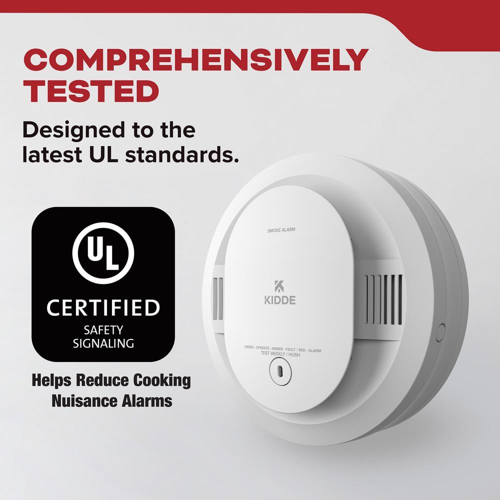 Kidde Battery Powered Smoke Detector with Photoelectric Sensor (3-Pack) 21031448