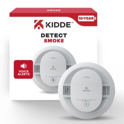 Kidde 10-Year Battery Powered Smoke Detector with Photoelectric Sensor and Voice Alerts 21033065