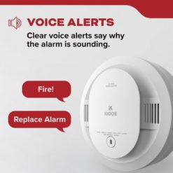 Kidde 10-Year Battery Powered Smoke Detector with Photoelectric Sensor and Voice Alerts 21033065