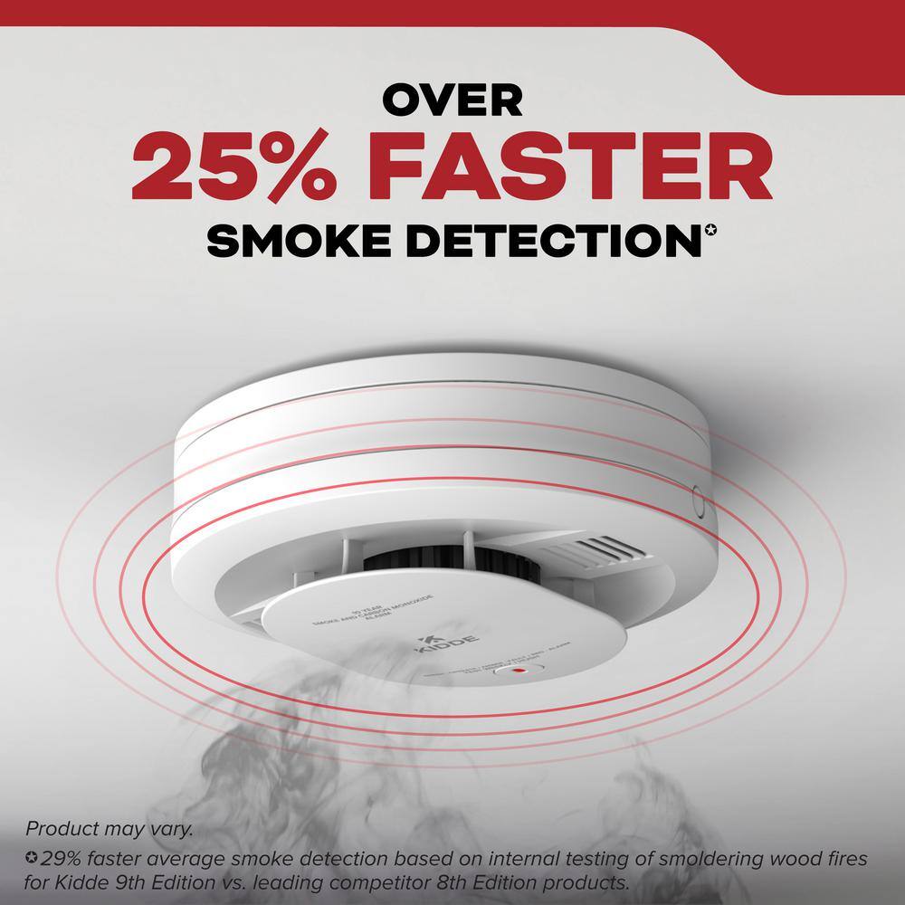 Kidde 10-Year Battery Powered Smoke Detector with Photoelectric Sensor (3-Pack) 21032777