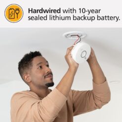 Kidde Smart Hardwired Wi-Fi Enabled Smoke Detector with Photoelectric Sensor and Voice Alerts 21032064