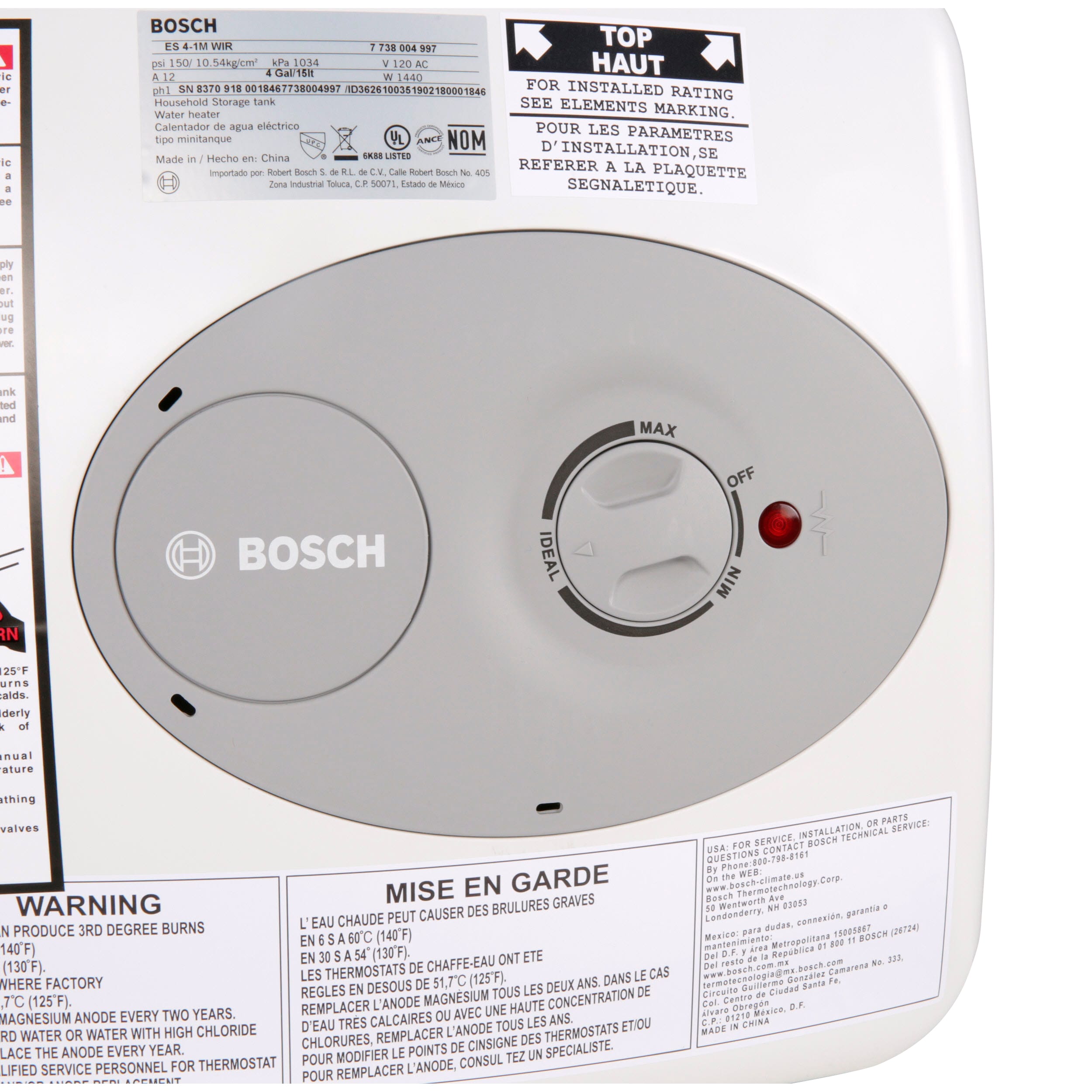 Bosch Tronic mini-tank es4 4-Gallons Lowboy 6-year Limited Warranty 1440-Watt 1 Element Point Of Use Electric Water Heater