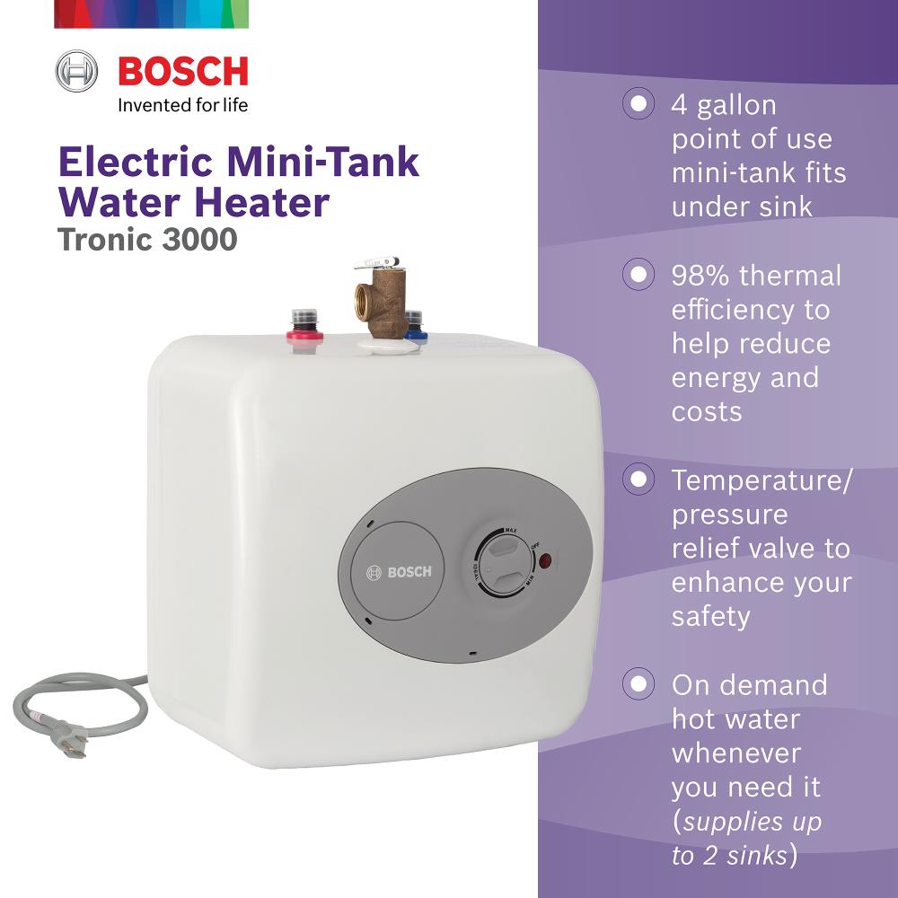 Bosch Tronic mini-tank es4 4-Gallons Lowboy 6-year Limited Warranty 1440-Watt 1 Element Point Of Use Electric Water Heater