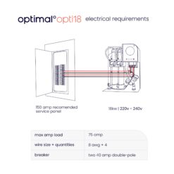 Optimal 220/240 Volt 18 Kw 3.7-GPM Smart Electric Tankless Water Heater