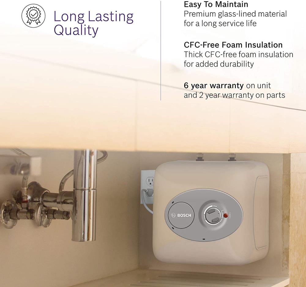 Bosch Tronic mini-tank es2.5 2.7-Gallons Lowboy 6-year Limited Warranty 1440-Watt 1 Element Point Of Use Electric Water Heater