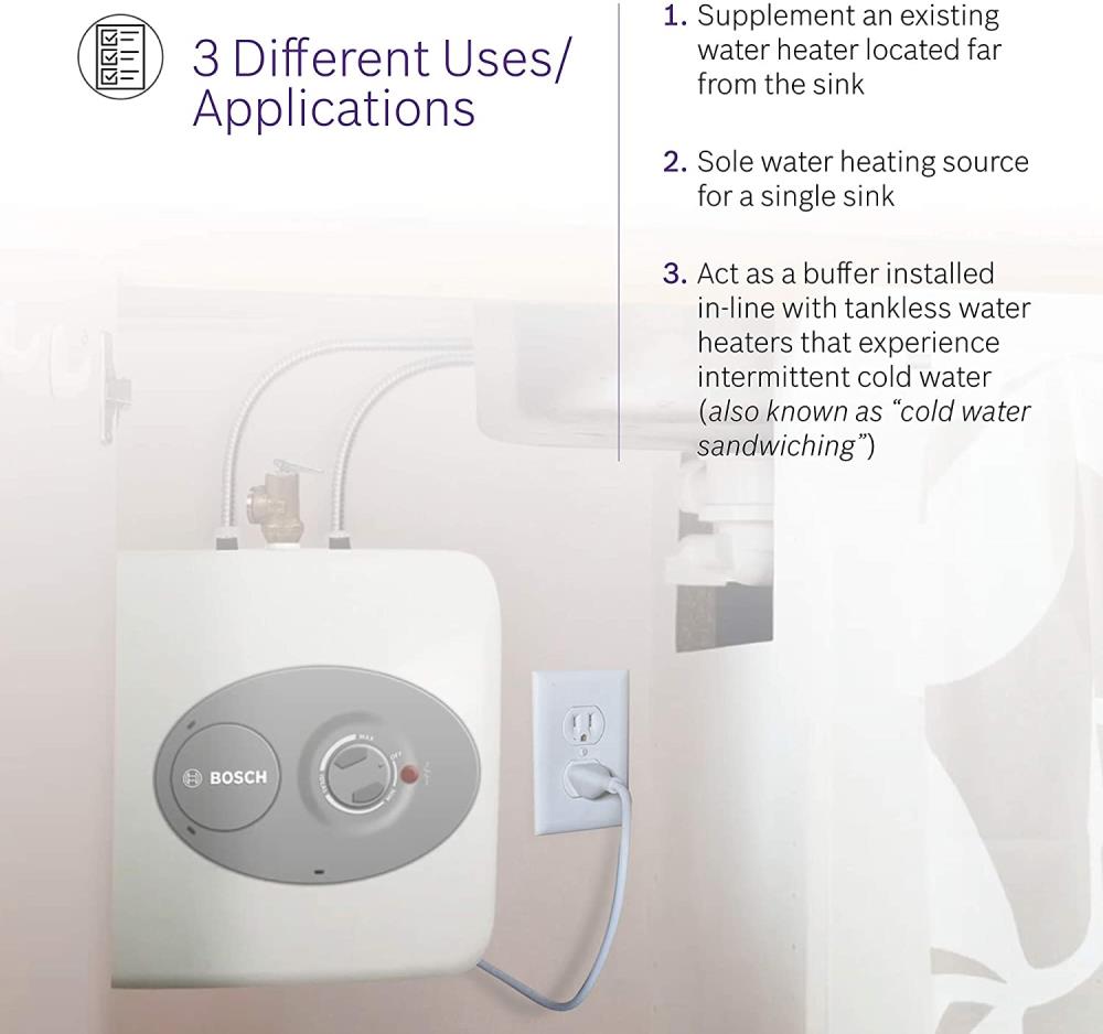 Bosch Tronic mini-tank es2.5 2.7-Gallons Lowboy 6-year Limited Warranty 1440-Watt 1 Element Point Of Use Electric Water Heater