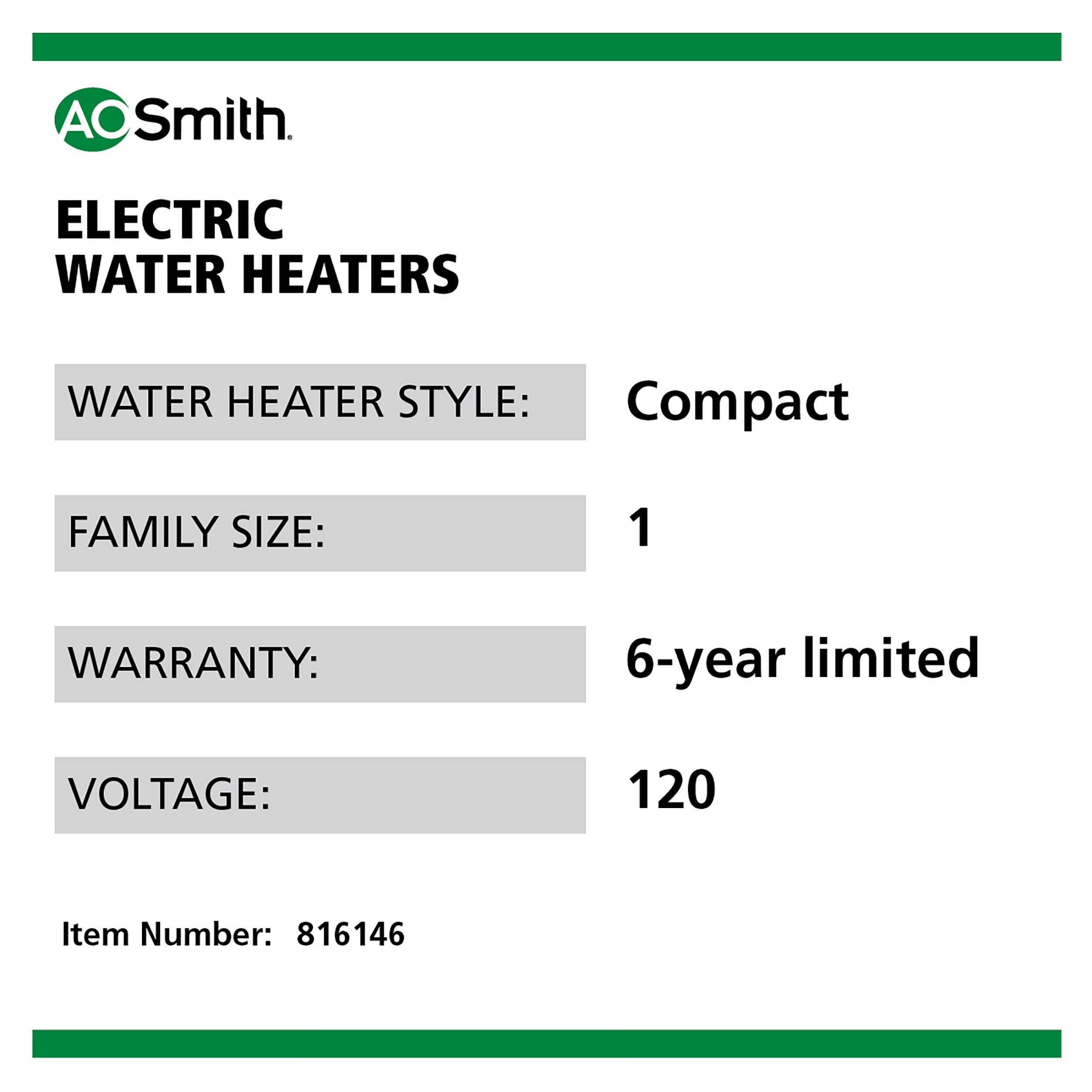 A.O. Smith Signature 100 2.5-Gallon Compact 6-year Warranty 1440-Watt 1 Element Point Of Use Electric Water Heater