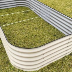 Vego Garden 48-in W x 96-in L x 17-in H Pearl White Metal Raised Garden Bed