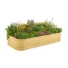 Vego Garden 45-cu ft 48-in W x 96-in L x 17-in H Sunlit Oak Galvanized Metal Raised Garden Bed