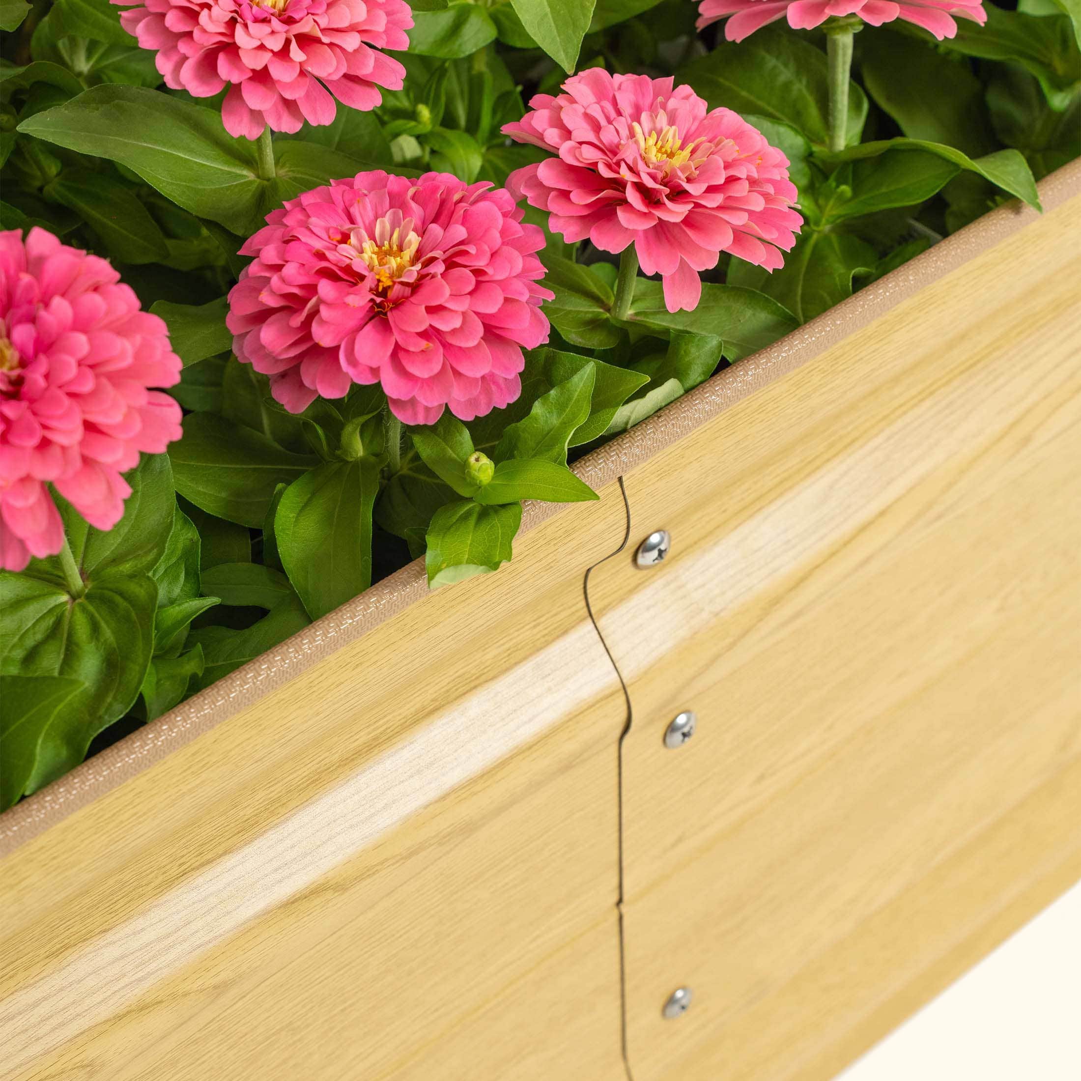 Vego Garden 45-cu ft 48-in W x 96-in L x 17-in H Sunlit Oak Galvanized Metal Raised Garden Bed