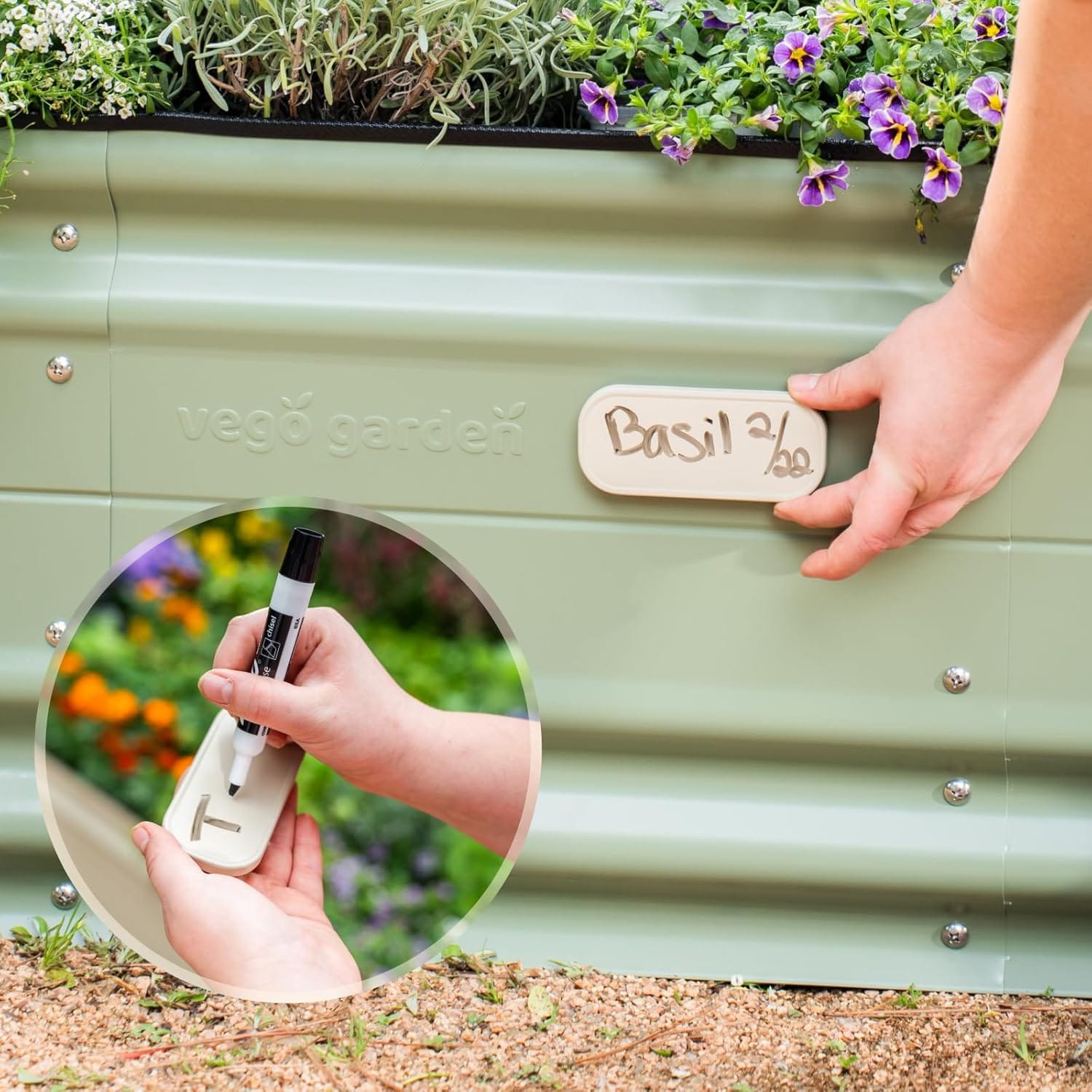 Vego Garden 45-cu ft 48-in W x 96-in L x 17-in H Pearl White Galvanized Metal Raised Garden Bed