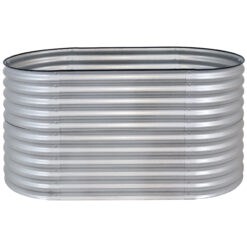 Sunnydaze Decor 62.5-in W x 32-in L x 32-in H Elevated Silver Galvanized Metal Raised Garden Bed