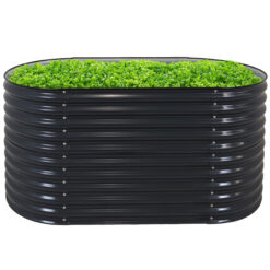 Sunnydaze Decor 62.5-in W x 32-in L x 32-in H Elevated Dark Gray Galvanized Metal Raised Garden Bed