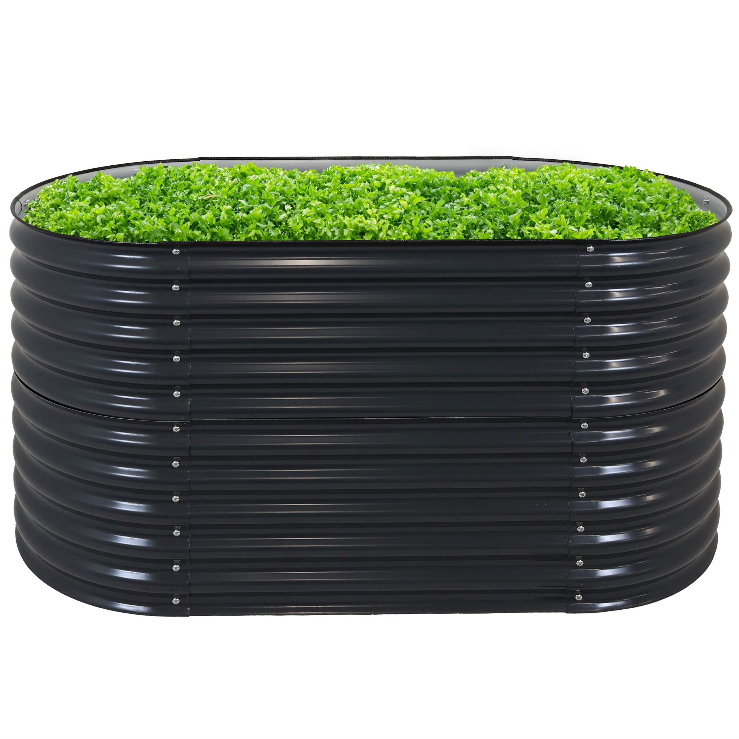 Sunnydaze Decor 62.5-in W x 32-in L x 32-in H Elevated Dark Gray Galvanized Metal Raised Garden Bed