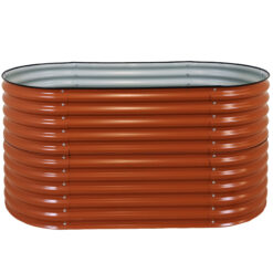 Sunnydaze Decor 62.5-in W x 32-in L x 32-in H Elevated Brown Galvanized Metal Raised Garden Bed