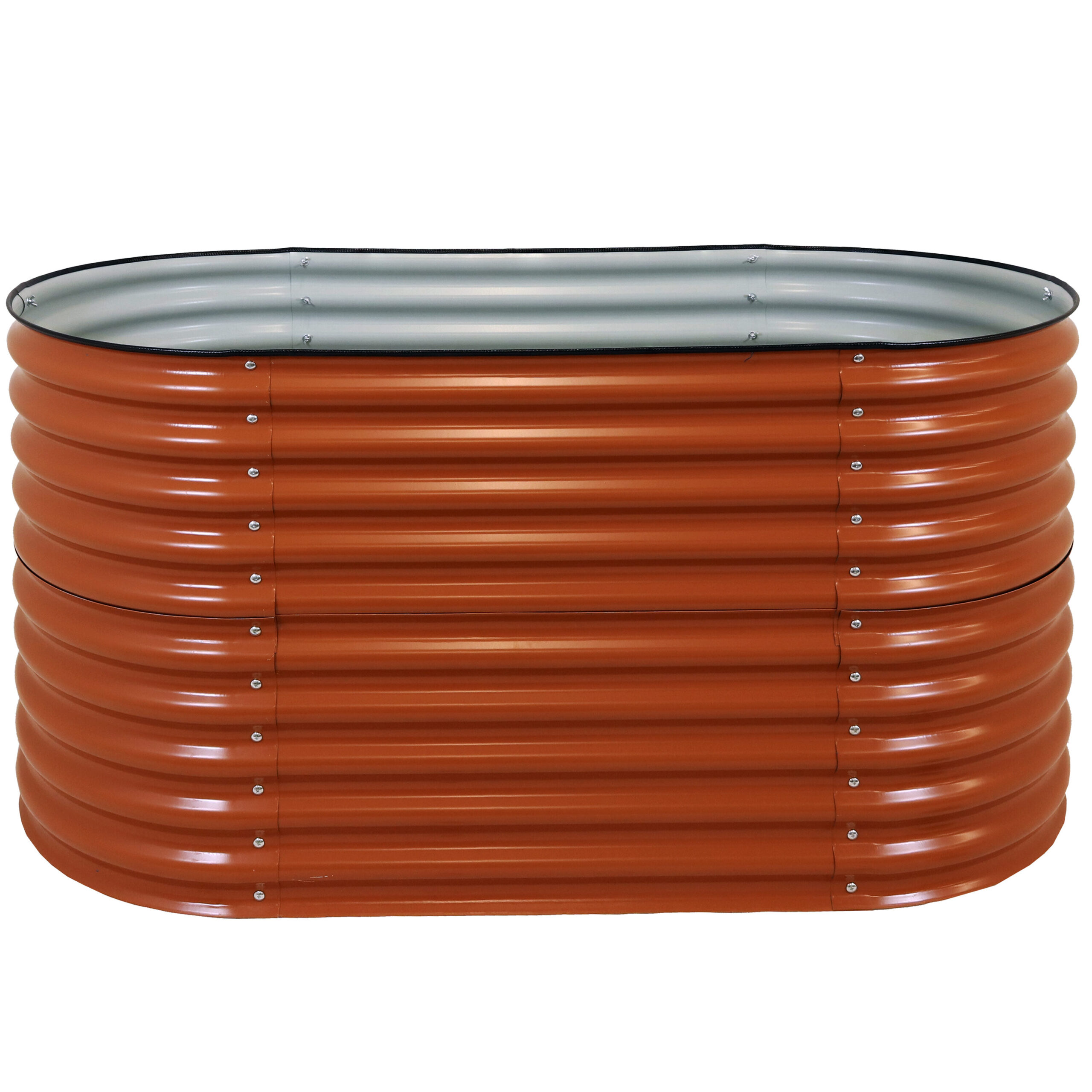 Sunnydaze Decor 62.5-in W x 32-in L x 32-in H Elevated Brown Galvanized Metal Raised Garden Bed