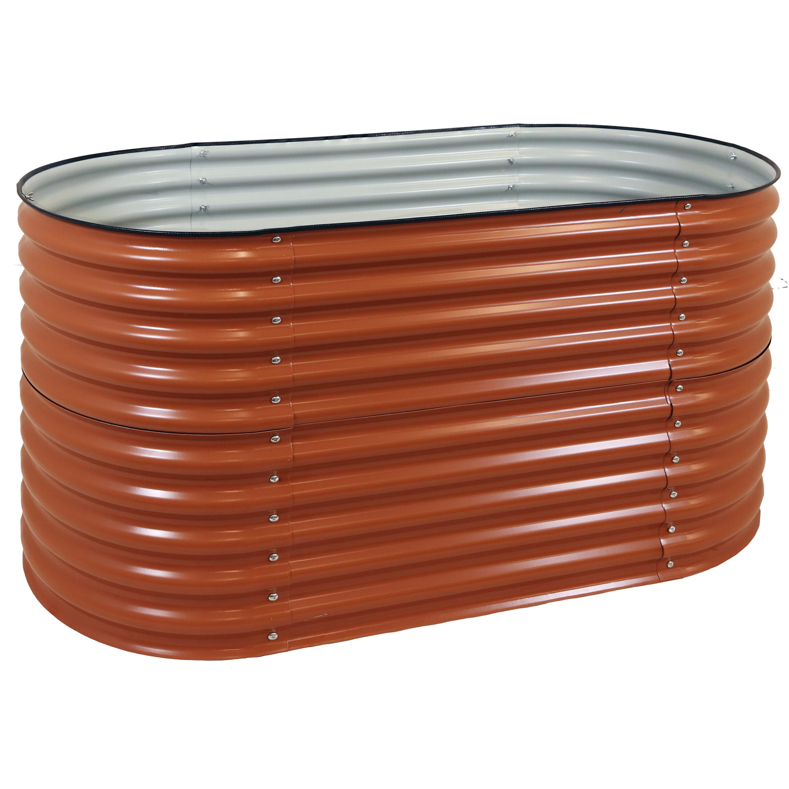 Sunnydaze Decor 62.5-in W x 32-in L x 32-in H Elevated Brown Galvanized Metal Raised Garden Bed