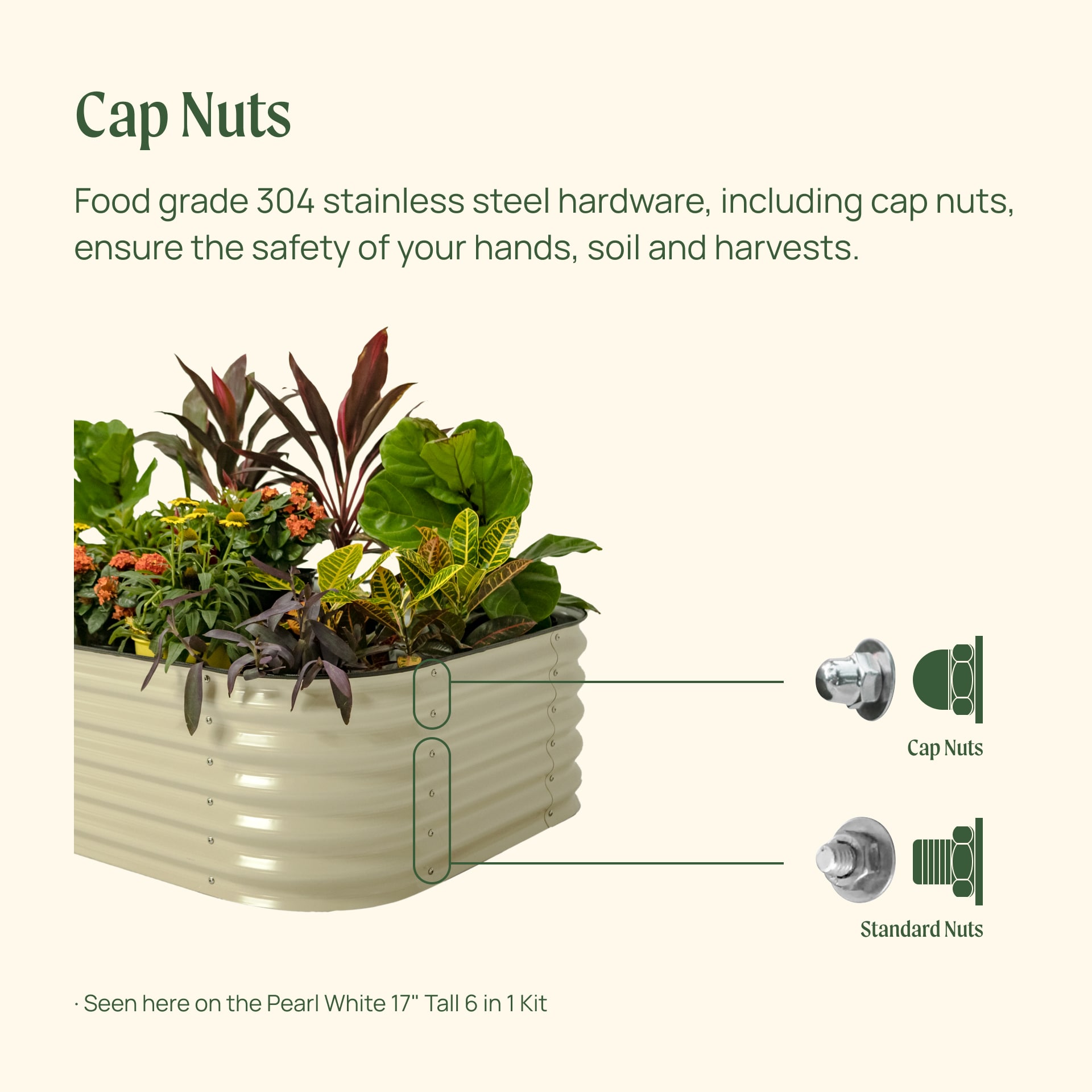 Vego Garden 41-cu ft 84-in W x 84-in L x 17-in H Olive Green Galvanized Metal Raised Garden Bed