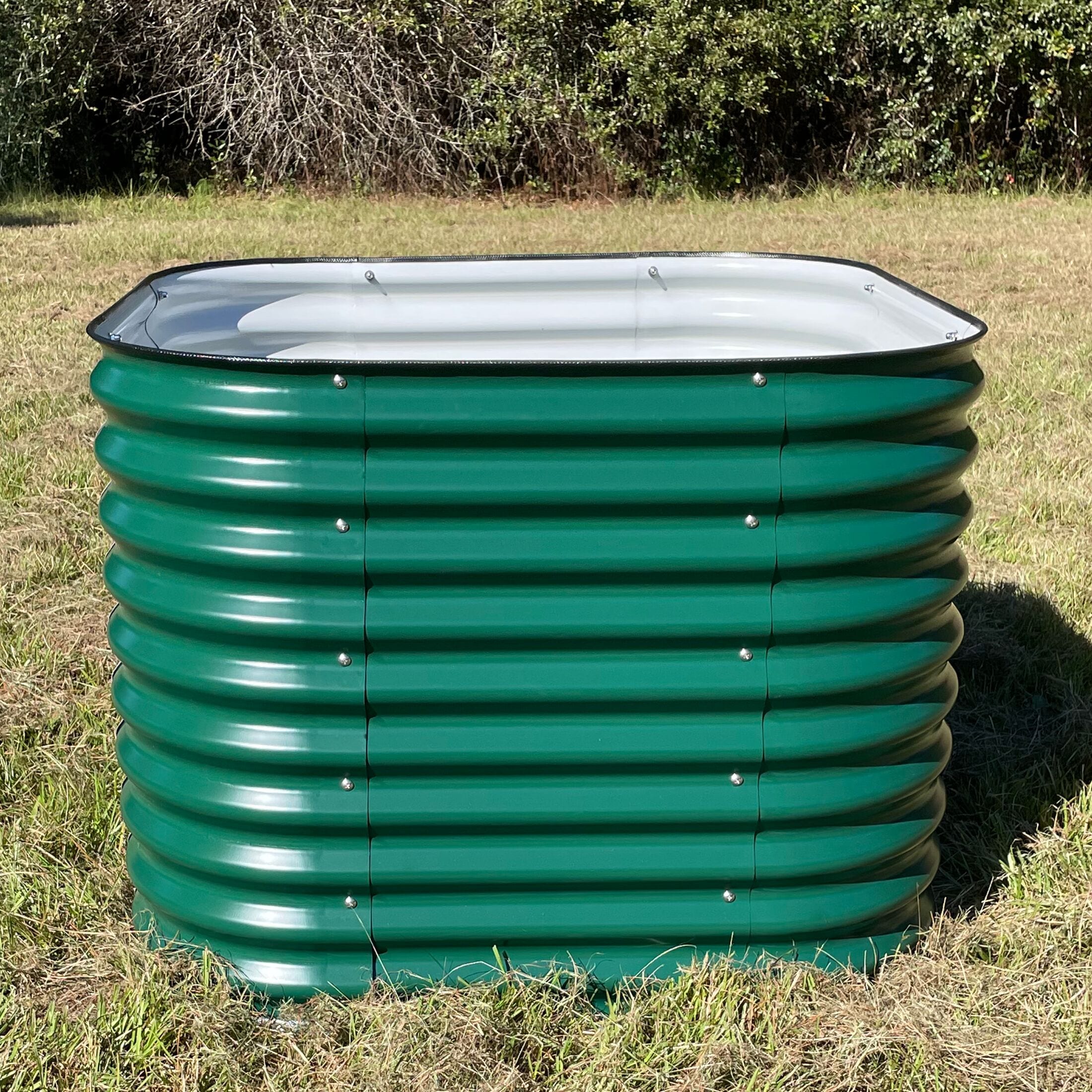 Vego Garden 33-cu ft 42-in W x 42-in L x 32-in H British Green Galvanized Metal Raised Garden Bed