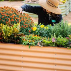 Vego Garden 33-cu ft 42-in W x 42-in L x 32-in H Terra Cotta Galvanized Metal Raised Garden Bed