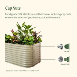 Vego Garden 33-cu ft 42-in W x 42-in L x 32-in H Terra Cotta Galvanized Metal Raised Garden Bed