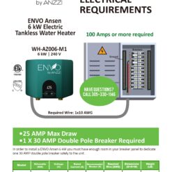 ANZZI ENVO 240-Volt 6-kW-kW 1.7-GPM Point Of Use Tankless Electric Water Heater