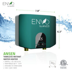ANZZI ENVO 240-Volt 6-kW-kW 1.7-GPM Point Of Use Tankless Electric Water Heater